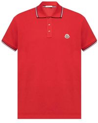 Moncler - Logo Striped-Trims Polo Shirt - Lyst