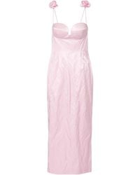 Magda Butrym - Floral-Applique Cotton-Blend Bustier Dress - Lyst