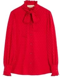 Valentino - Cour De Coeur Pussy-Bow Shirt - Lyst