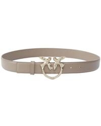 Pinko - Galleria 3-Cm Leather Belt With Birds Buckle - Lyst