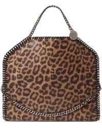 Stella McCartney - Borsa Tote "Falabella" Pieghevole Motivo Leopardo - Lyst