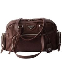 Prada - Large Washed Leather Top-Handle Bag - Lyst