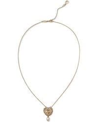 Dolce & Gabbana - 18Kt Devotion Sacred Heart Diamond And Pearl Pendant Necklace - Lyst