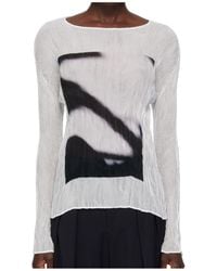 Issey Miyake - May Shadow Study Chiffon Twist T-Shirt - Lyst