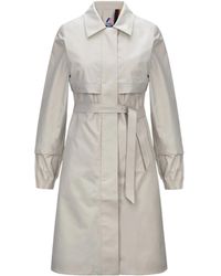 K-Way - Long Sleeve Snap Button Trench Coat - Lyst