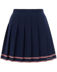 Gucci - Pleated Skirt With Striped Trim - Lyst