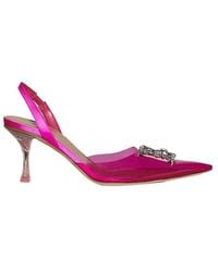 DSquared² - Logo Embellished Pointed Toe Pumps - Lyst