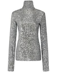 Rabanne - Sequin Embellished Turtleneck Top - Lyst