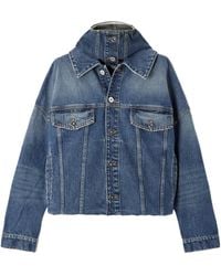Jean Paul Gaultier - Oversized Layered Denim Hooded Jacket - Lyst