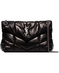 Saint Laurent - Puffer Logo Plaque Small Shoulder Bag - Lyst