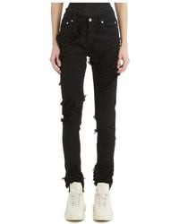 Rick Owens - Distressed-Design Jeans - Lyst