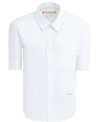 Marni - Short-Sleeved Curved Hem Shirt - Lyst