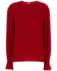 Valentino - Crewneck Long-Sleeved Top - Lyst
