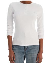Calvin Klein - Long-Sleeved Button-Down T-Shirt - Lyst
