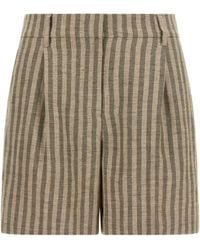 Brunello Cucinelli - Striped Pleated Shorts - Lyst