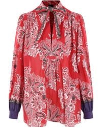Etro - Floral-Printed Long-Sleeved Blouse - Lyst