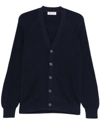 Brunello Cucinelli - Ribbed Button Cardigan - Lyst