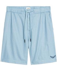 Zadig & Voltaire - Pany Drawstring-Waist Logo-Embroidered Shorts - Lyst