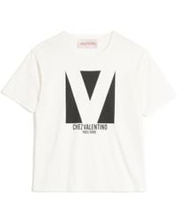 Valentino - Chez -Printed Crewneck T-Shirt - Lyst