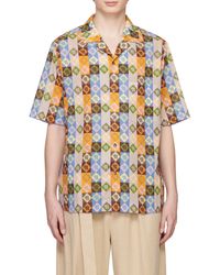Nanushka - Allover Printed Collared Button-Up Shirt - Lyst
