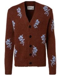 Jil Sander - Intarsia Alpaca And Wool-Blend Cardigan - Lyst