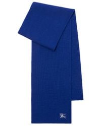 Burberry - Equestrian Knight Embroidered Ribbed Scarf - Lyst
