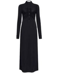 Alaïa - Ruched Long-Sleeve Maxi Dress - Lyst