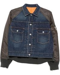 Sacai - Panelled Button-Up Jacket - Lyst
