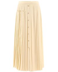 Prada - Logo-Jacquard Pleated Skirt - Lyst