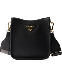 Prada - Logo Plaque Crossbody Bag - Lyst