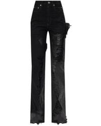 Rick Owens - Distressed Straight-Leg Jeans - Lyst