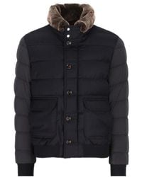 Moorer - Quilted Fur-Collar Coat - Lyst