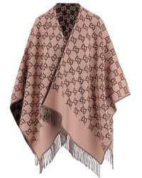 Gucci - Gg Monogram Fringed Reversible Cape - Lyst