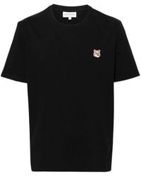 Maison Kitsuné - Fox-Motif Cotton T-Shirt - Lyst