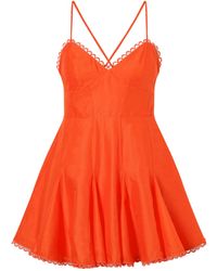 Charo Ruiz - Marlene Guipure Lace-Trimmed Cotton-Blend Voile Mini Dress - Lyst