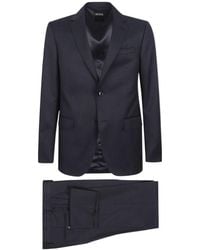 ZEGNA - Long-Sleeved Suit Jacket And Belt Loop Casual Pants Suit - Lyst