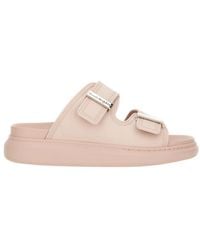 McQueen - Double Strap Slip-On Sandals - Lyst