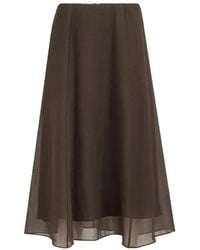 Brunello Cucinelli - Flared Hem Midi Skirt - Lyst