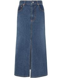 Sacai - Pleated Denim Skirt - Lyst