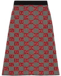 Gucci - Gg Jacquard A-Line Skirt - Lyst
