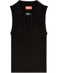 DIESEL - Ribbed Sleeveless Knitted Top - Lyst