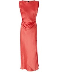 Pinko - Side Tie Satin Dress - Lyst