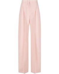 McQueen - Pleat Detailed Wide-Leg Trousers - Lyst