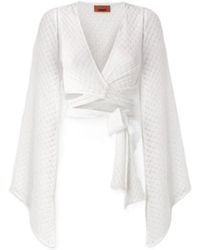 Missoni - Tie-Front Flared-Sleeve Top - Lyst