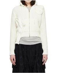 OPEN YY - Applique Knitted Zip-Up Sweater - Lyst