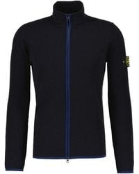 Stone Island - Compass-Patch High-Neck Zipped Cardigan - Lyst