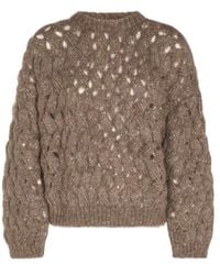 Brunello Cucinelli - Dazzling Zigzag Cables Jumper - Lyst