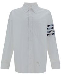 Thom Browne - Bar Striped Buttoned Shirt - Lyst