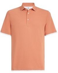 Brunello Cucinelli - Button-Fastening Short-Sleeve Polo Shirt - Lyst