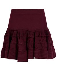 Alaïa - Ruffled Wool-Blend Mini Skirt - Lyst